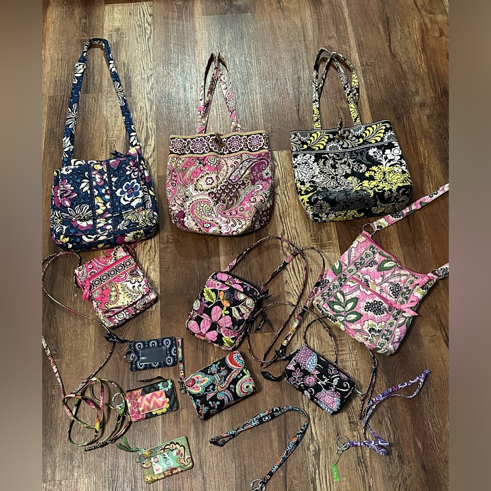 Vera Bradley Bags wallets & ketchains & lanyards HUGE lot of 9 pieces LOOK